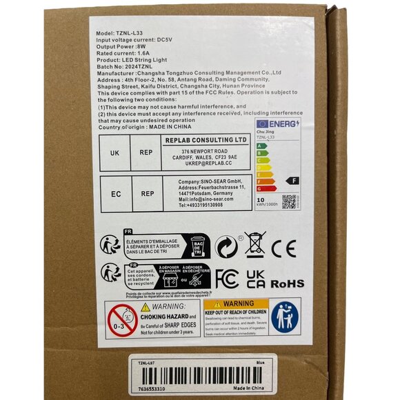 Blue LED Neon Wave Sign Light USB Powered Acrylic Backing 74c - Picture 5 of 5